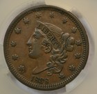 1838 Coronet Head Large Cent  Cac Xf40