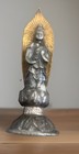 Japanese Vintage Bronze brass  Kannon Bosatsu Statue  4 1 2    Tall