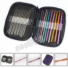 Preasion 22 Pcs Set Colorful Aluminum Alloy Crochet Hooks Needles Knit Weave Yar