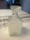 Vintage Whisky Bourbon Decanter French Cut Glass Liquor Bottle W stopper