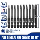 Workpro 10 Pcs Magnetic Square Bit Set 2 3 Inch Long Screwdriver Bits Set W  Box