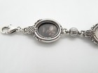 Brighton Signed Women Memory Lane Oval Photo Frame Silver Jewelry Bracelet 33b1