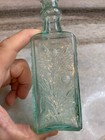Antique Early Victorian Flowers Pontil Fine Ornate Fancy Cologne Perfume Bottle 