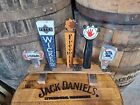Oak Whiskey Barrel Stave 5 Beer Tap Handle Display Stand  Handles Not Included
