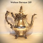Wallace Baroque Silverplate Coffee   Tea Service Set 281 282 283 284 294