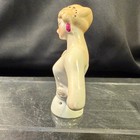 Antique Porcelain Half Doll Lady Pink Flower Pincushion Figurine German