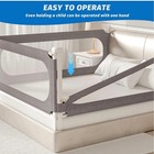 3-sided Toddler Bed Rail Guard  Double Safety Locks  Non-toxic Cotton Gray