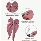Mauve Satin Stylish Bow Big Ribbon Hair Clip Tie All Hair Types Non Slip