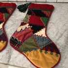 House Of Hatten Christmas Stockings Set Of 2 Patchwork Velvet Tassel Mantel