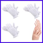 3pair Moisturizing Over Night Bedtime White Cotton Glove Skin Spa Therapy Secure