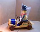 Vintage Mr  Peanut Plush Toy   Promotional Kids Riding Wood Toy Car- Both New