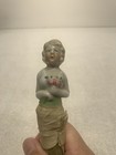 Antique Victorian Porcelain Half Doll Whisk Broom Brush Japan Vanity Lady Face