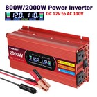 800w 1000w Power Inverter 12v To 110v Converter 2ac 2usb Lcd Display Camping Rv