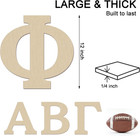 12 Inch Large Wooden Greek Letters  Unfinished Big Wood Letters For Wall Decor 