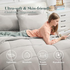 Emme King Comforter Set - 7 Piece  Ultra Soft Grey Bedding Sets  Bed In A Bag Ki