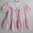 Vintage 3t Girls Pink Dress Toddler Lace Trim Ruffle Collar Usa Made Cinderella 
