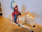 Nice Vintage  Wind Up Celluloid Indian On Horse Made In Occupied Japan