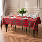 Christmas Red Plaid Waterproof Tablecloth  Classic Woven Check  W60 X L84 In