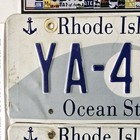 Rhode Island License Plate Pair     free         Ya 437   Wave Graphic Matching Set