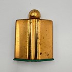 Vintage Coty New York Emeraude Collectible Gold Metal Perfume Empty Bottle