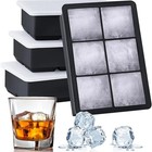 Silicone Big Ice Cubed Maker Large Cube Square Tray Molds Whiskey Ball Cocktails