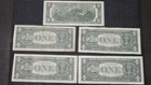 Lot Of 5 Fancy Serial Numbers  4   1 Bills    1   2 Bill Circulated  0068 
