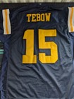 Rare Nfl Reebok Authentic New York Jets Tim Tebow Navy Throwback Jersey  Size 52