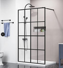 46  X 72  Shower Door Clear Tempered Glass Framed Shower Screen Walk-in Black