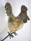 Antique Vintage Iron Two Roosters Weather Vane Hand Made Weathervane