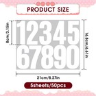 5 Sheets   50pcs 3 Inch 0-9 Numbers Stickers Waterproof Vinyl Reflective Numbers