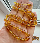 Natural Baltic Amber 19g  Islamic Prayer Rosary 33 Barrel Beads Tesbih Misbaha