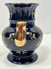 Limoges Castel Porcelain Cobalt Blue   Gold Vase France