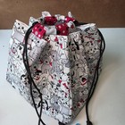 Drawstring Knitting Crochet Project Bag  Puppies