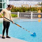 Buyplus 16ft Telescoping Pool Pole W brush heavy Duty Reinforced Aluminum Telesc
