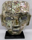 Mother Of Pearl Abalone Burial Maskhistoric Souvenir Handmade Mayan Warrior Vtg
