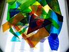 Assorted Lot Of Stained Glass Cut Offs And Scraps  sm To Lrg   2 5 Lbs 