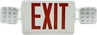 6 Pack Led Exit Sign With Emergency Light   hi Output Compact Combo Ul Listed Red