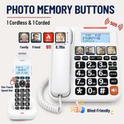 Uvital Senior Corded Cordless Phone Answering Machine Big Buttons Caller Id Whit