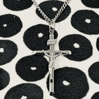 Men   s Sterling Silver Crucifix Pennant Necklace W  Stainless Steel Chain 24    Usa