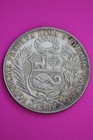 1888 Peru 1 Sol Silver Coin  900 Fine Guaranteed Authentic   Genuine 0791n