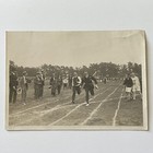Vintage Snapshot Photograph Young Man Running Track   Field Foot Race Great Note