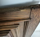 Pair Antique Hand Carved Wood Door Panels Reclaimed Architectural Flower Baskets