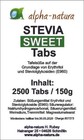 2500 Stevia Tabs  300 Tabs In Dispenser Without Bitter Fabrics - Made In Germany Reb A 97