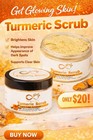 Turmeric Body Scrub Dark Spots Acne Brightening Glow Skin Care 8oz