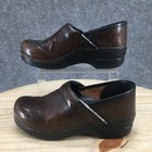 Dansko Shoes Womens 38 Professional Clogs Heels Comfort Brown Leather Slip On