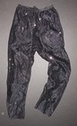  Black Faux Sequin Elastic Waist Unisex Dance Costume Pants Theatrical 