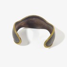 Vintage Mexico Modernist 925 Silver Mixed Metals Wavy Chunky Cuff  Bracelet 29g