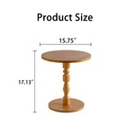 Retro Round Side Table Accent Coffee Solid Wood End Table For Living Room