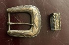 Vtg Sterling Silver 925 Ranger Belt Buckle Floral Engraved Mexico Western Estate