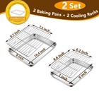 P p Chef 10 4   9 Inch Toaster Oven Pans With Racks  4 10 5   9 Inch  Silver 